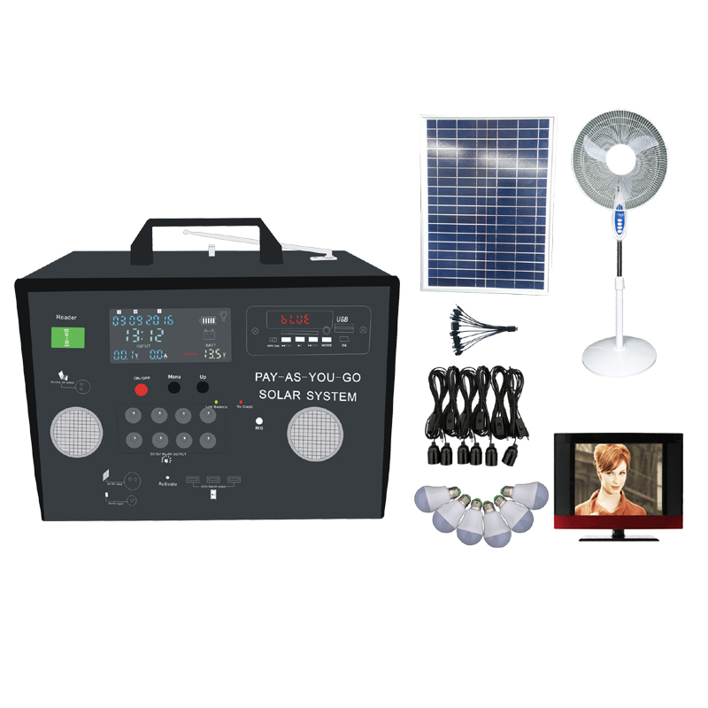 Prepaid home solar energy kits system with lithium battery