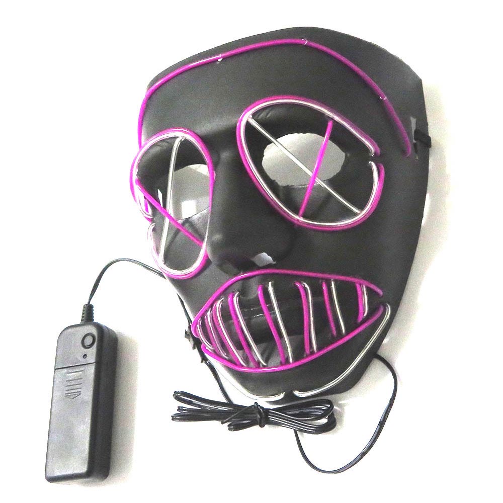 Illuminating led neon cosplay mask rave led mask infrared 7 color neon led face mask for halloween party