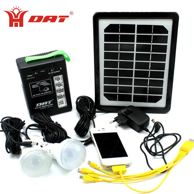 Portable solar power kit AT-111 home lighting system indoor and yard light