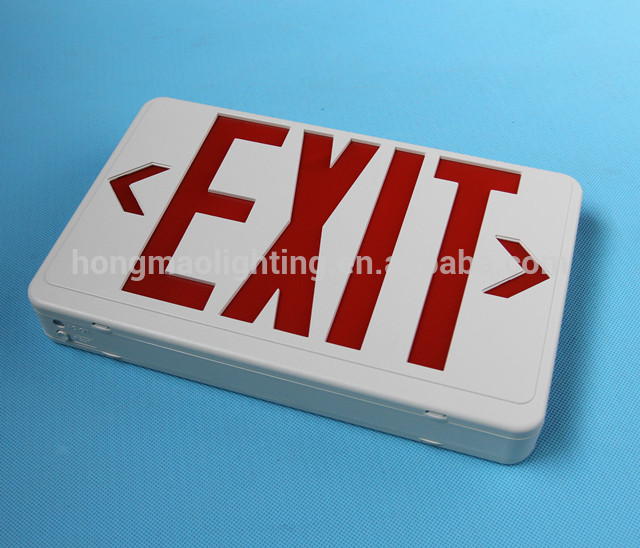 North America Fire Plastic ABS Red or Green Color EXIT Letters 120V 277V Slim Thin 2W ABS LED Emergency Exit Sign Board