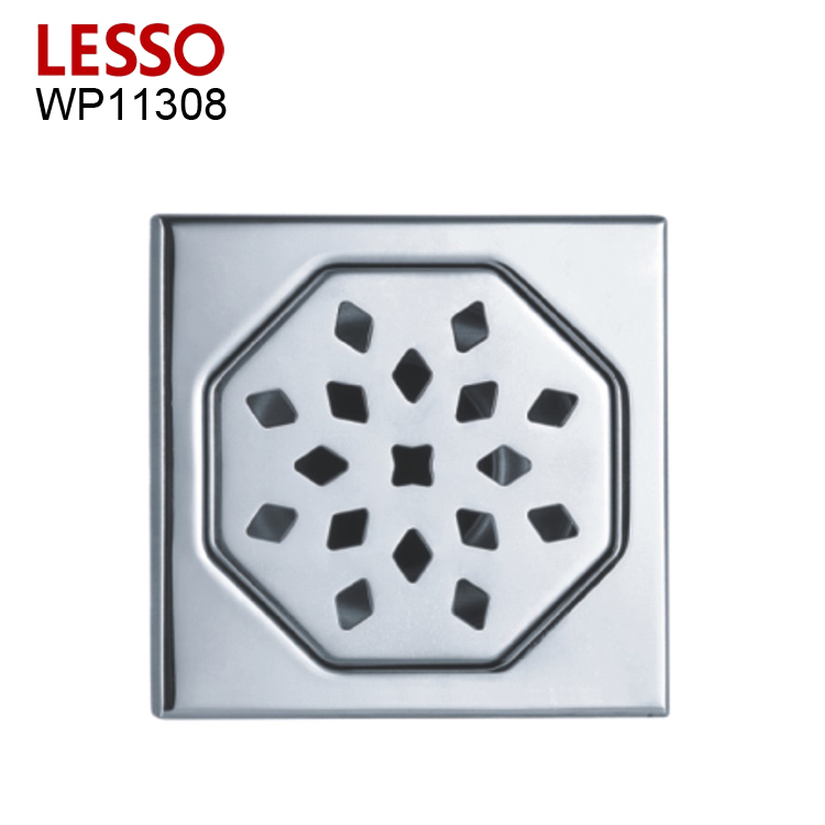 LESSO WP11308 chrome polished sanitary shower channel anti-odor 202 stainless steel channel tile insert linear floor drain