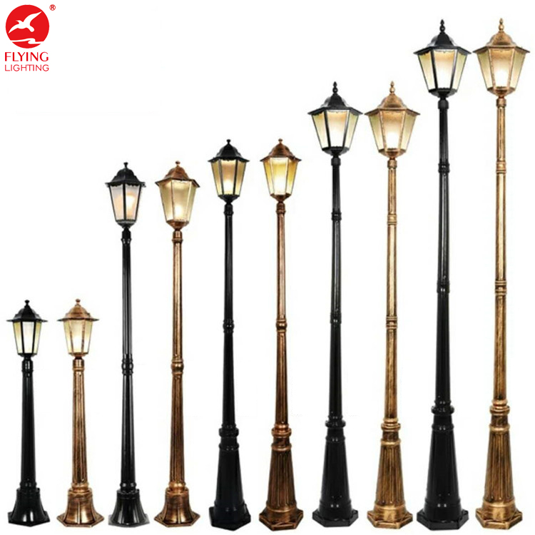 Aluminum Street Lighting Pole Antique Lamp Post Outdoor Garden Decorative Light Pole