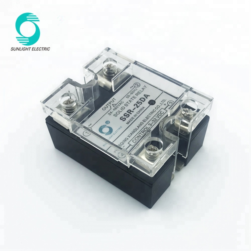 JGX-1D4825A SSR-25DA 25A input 3V to 32V DC output 24V to 480V AC 1 phase ssr solid state relay