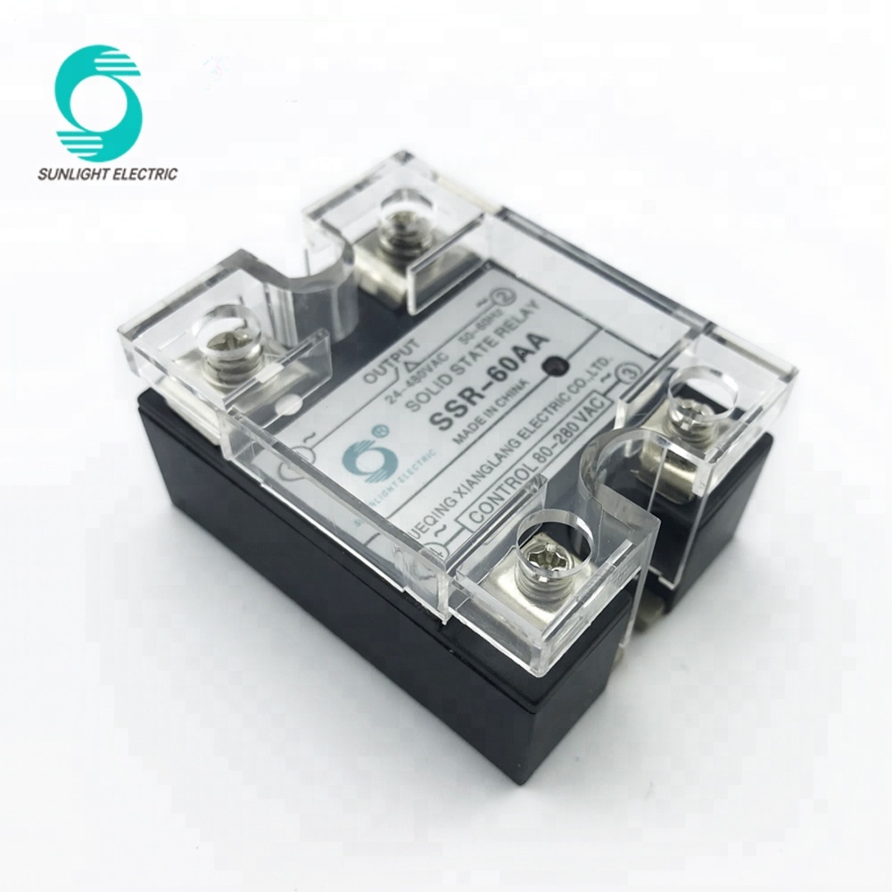JGX-1A4860A 60A input 90V to 250V AC output 24V to 480V AC single phase ssr relay solid state relay