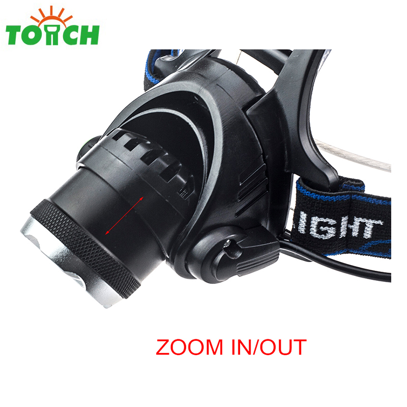 XML T6 LED Headlights High Power Bike Riding Lamp 2*18650 Battery 10w Rechargeable Fishing Light Headlamp New Design