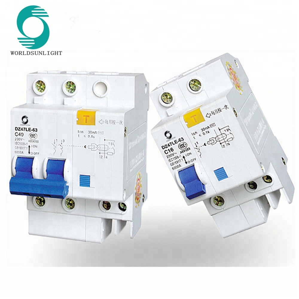 XDZ47LE c20 20A 30MA single pole earth leakage circuit breaker ELCB with Overcurrent short-circuit Protection ROCB
