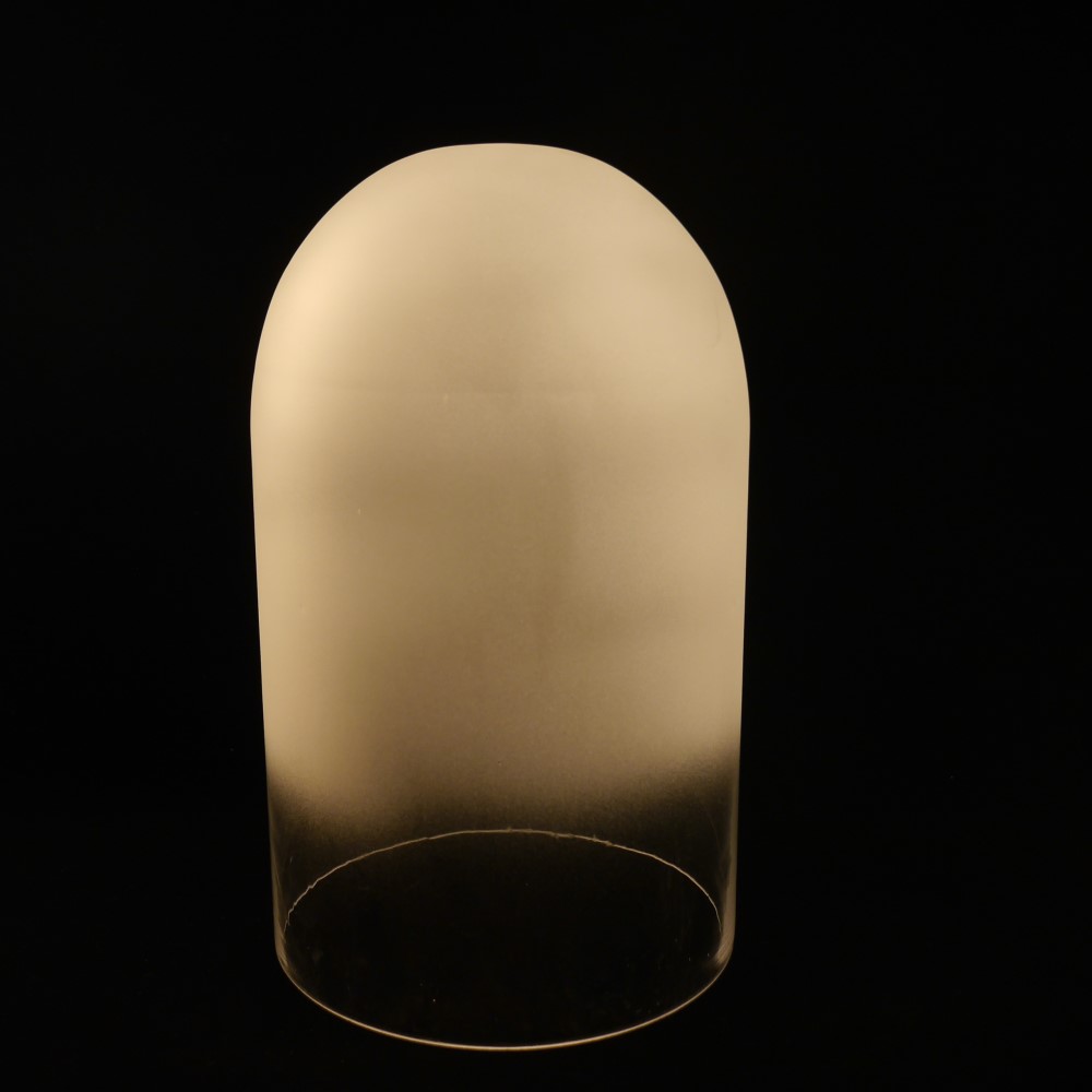 Customized hand made blown frosted cylingrical borosilicate (pyrex) glass shade