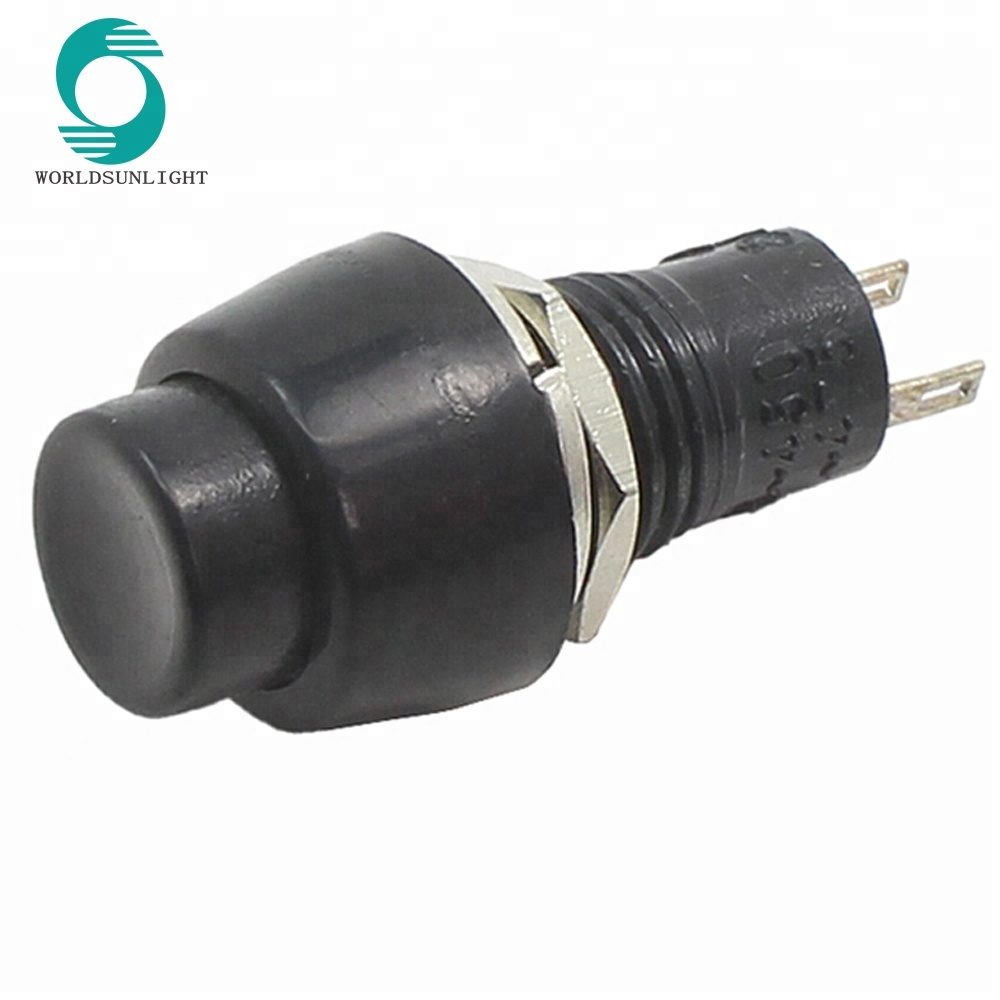 PBS-20B-2 10mm Thread Dia AC 250V 1A 2 Pins SPST Push On Momentary Push button Pushbutton Switch