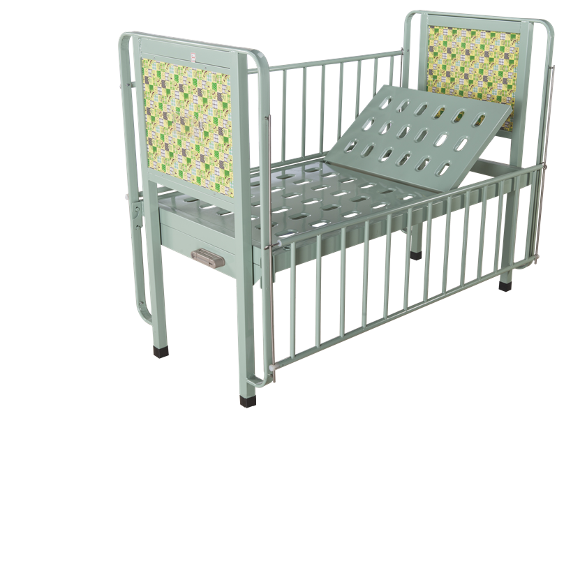 Single crank steel coating child hospital bed
