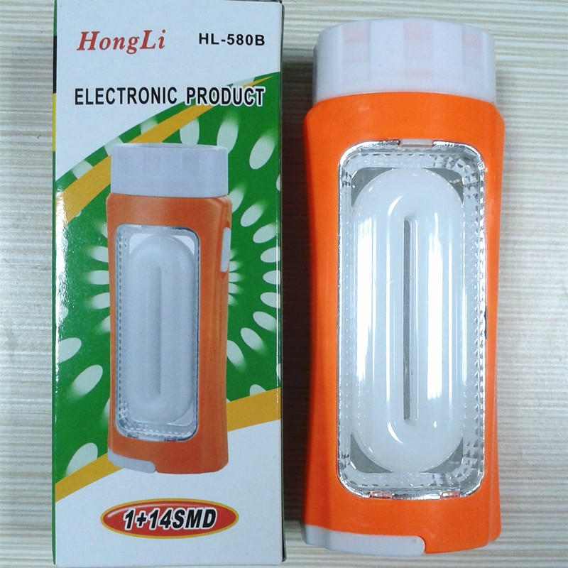 HL-580B 1+14SMD tube led high power battery emergency light with torch