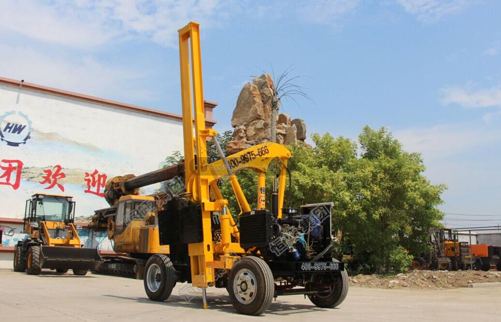 Wheels Guardrail  Pile Driver solar pile driver