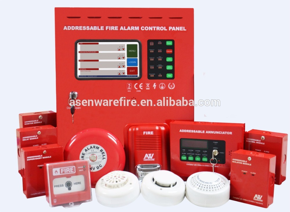 Addressable photoelectric type smoke detector with control panel