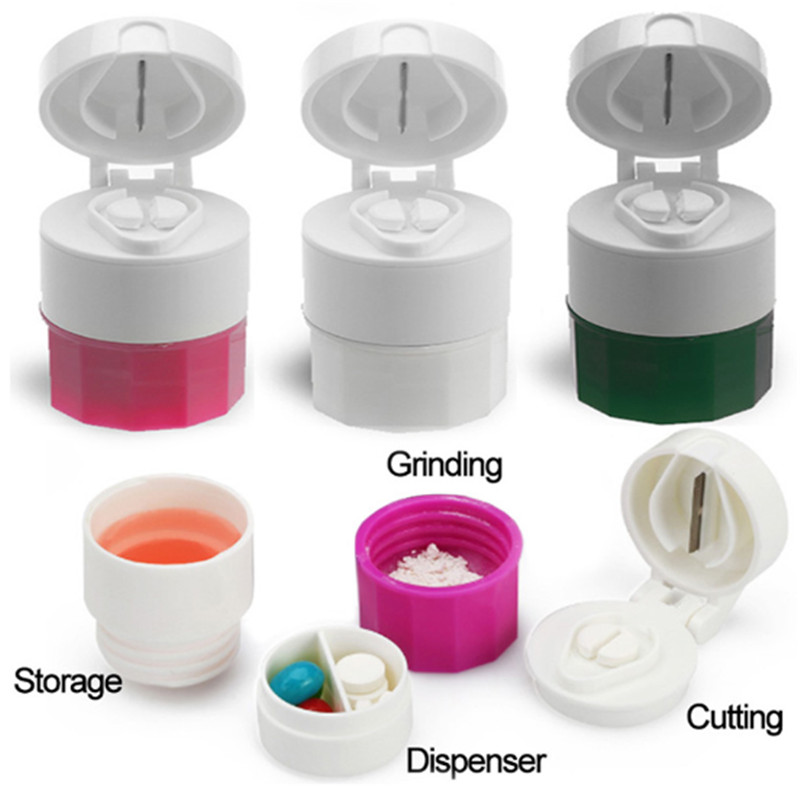 Wholesale Portable Pill Storage Cases pills Cutting Box Container 4 Layer Organizer