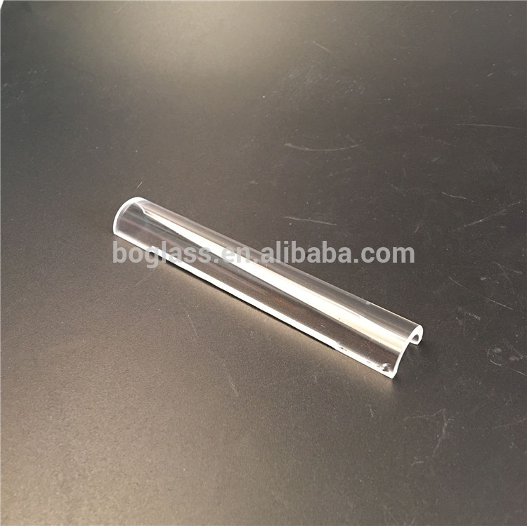 Transparent Semicylindrical Half Round Quartz glass tube