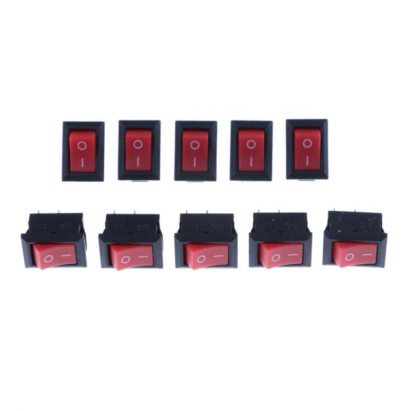 3A AC 250V Switches Rocker Switches 2 Pin 10x15mm SPST ON/OFF Soldering Terminal Boat Rocker Push Button Switch