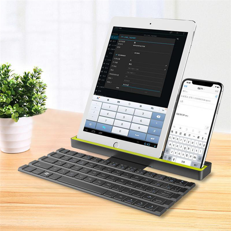 Multi-function Wireless Bluetooth Keyboard With Holder Universal Roll Up Quick Response