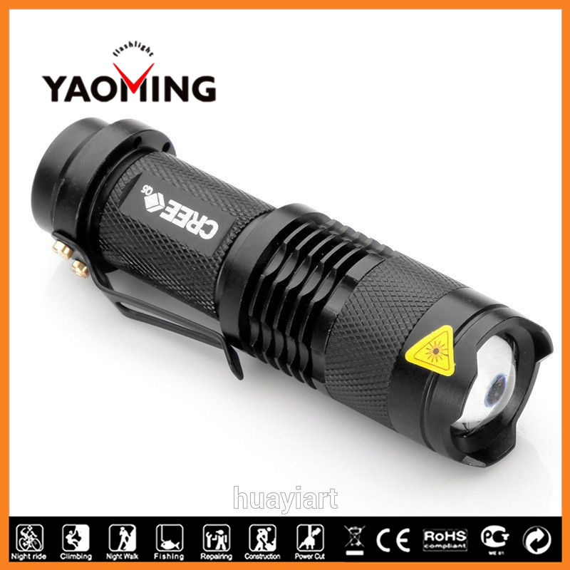 Q3 LED 220lm Mini ZOOMABLE Flashlight Torch Lamp YM-8591 for TV Shopping