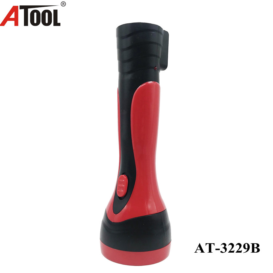 led rechargeable flashlight plastic torch with built-in battery