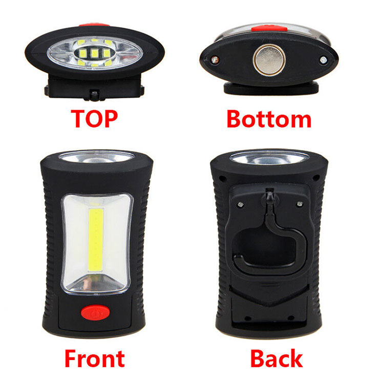 Magnetic Flashlight Mini Torch Light LED COB Inspection Lamp Work Light