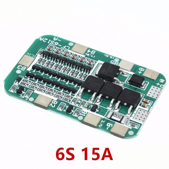 6S 15A 24V PCB BMS Protection Board For 6 Pack 18650 Li-ion Lithium Battery Cell Module 5032mm