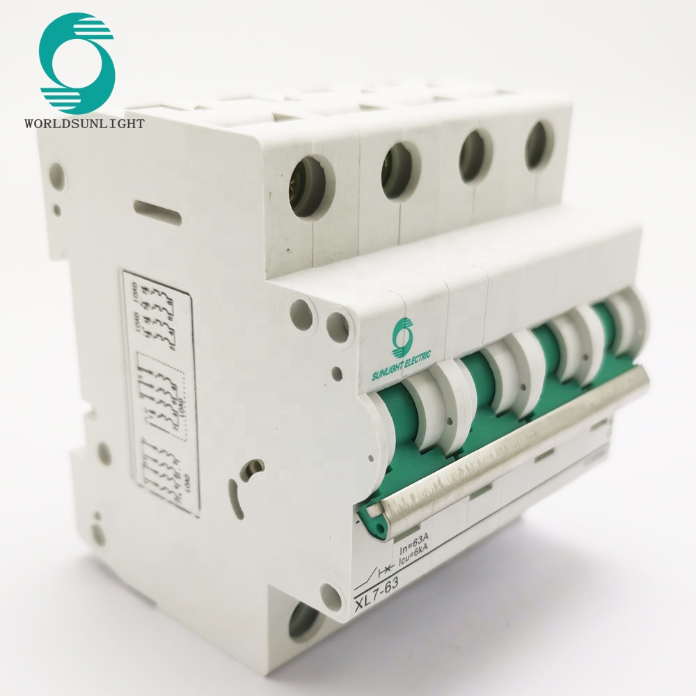 XL7-63C63 ac C Type L7 type 63a 400v 4 pole mcb Mini miniature circuit breaker