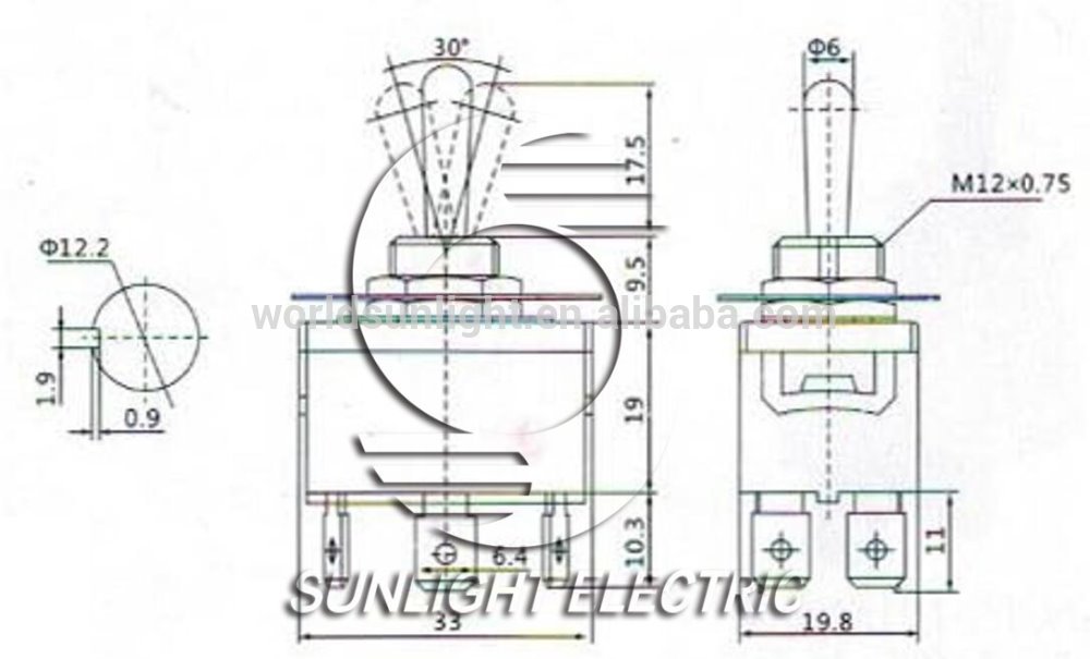 KN3(C)-202P/212P DPDT 6P medium toggle switch