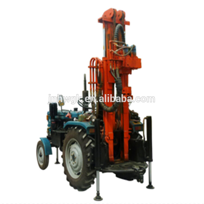 tractor water well drilling rig use air compressor rock drilling