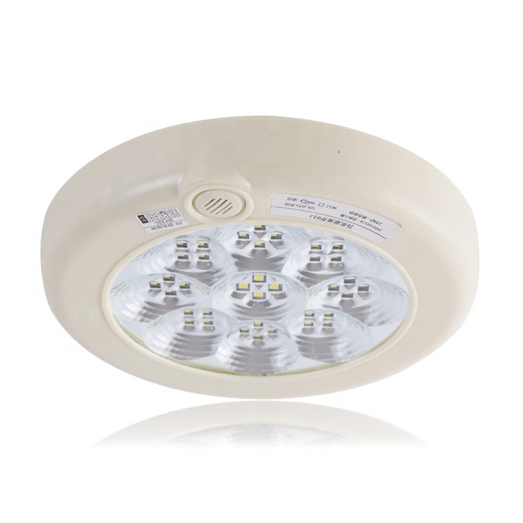 Round bulkhead ceiling light with emergency