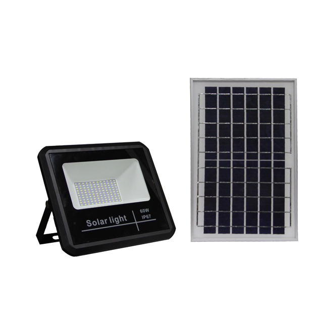60w solar powered motion sensor led flood light