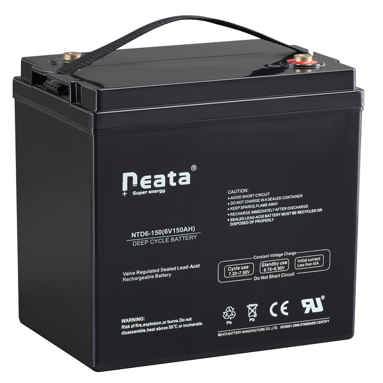 Neata Industry Leading 6V 150Ah Sealed Lead Acid Deep Cycle Battery Maintenance Free AGM Battery Rechargeable Batteries