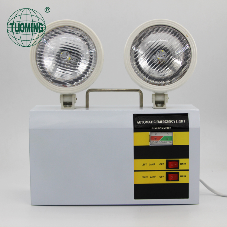 Rechargeable ip30 twin heads spot led emergency light 2 years warranty 2 hours emergency time twin head emergency light