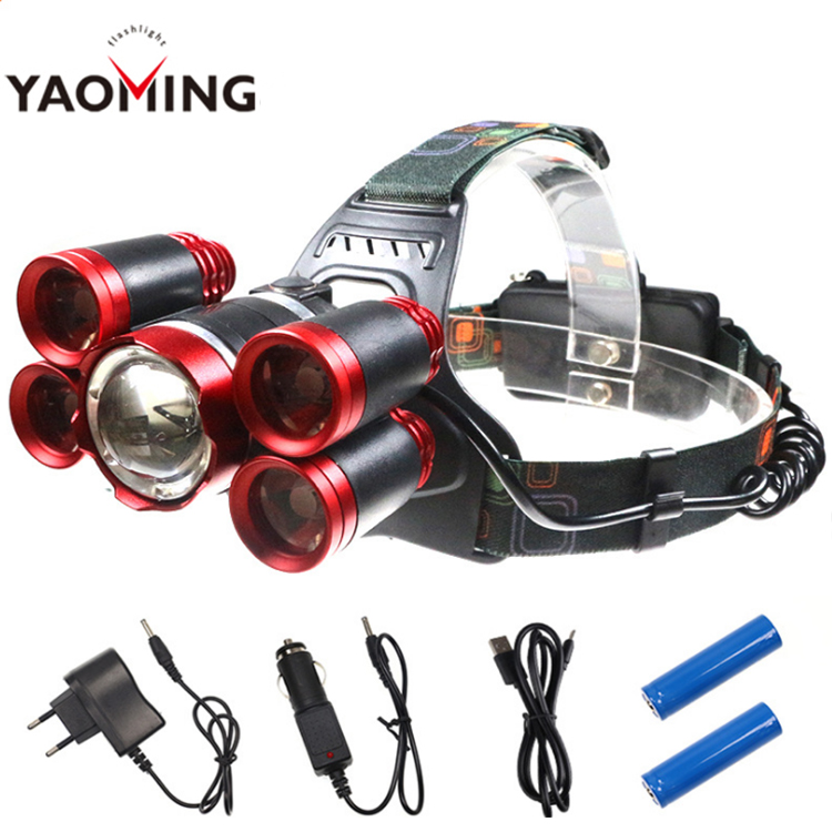 Outdoor Helmet Light Waterproof Head Lights 5 Modes Adjustable Rechargeable LED Headlamp Amazon