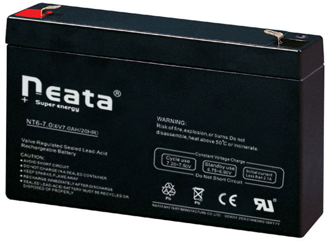 Neata Hot Sale And Good Price Maintenance Free Sealed Lead Acid AGM VRLA Battery 6v 7ah 20hr For Toy CE UL ROHS REACH IEC ISO