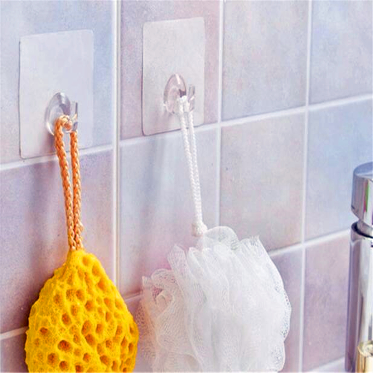 Extraordinary transparent strong reusable stickers magic seamless kitchen door hook free nail hook