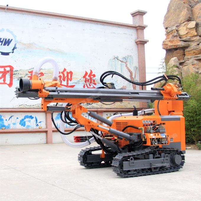 High quality light weight crawler pneumatic open pit mining drilling rig