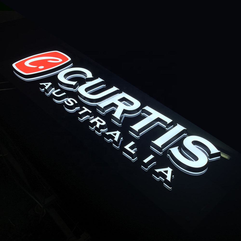 New product 3d illuminated metal backlit led alphabetchannel letter sign