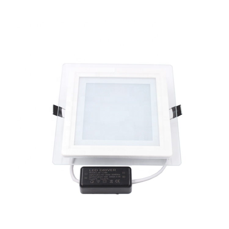 Hot Sell Waterproof  Slim  SMD Lamp 6W Glass Panel Light Square