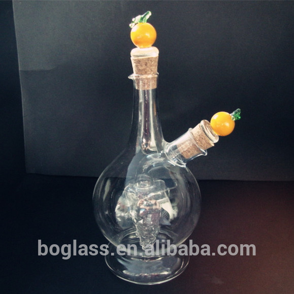 Decorate Grape inside High-Borosilicate Glass Olive&Vinegar bottle