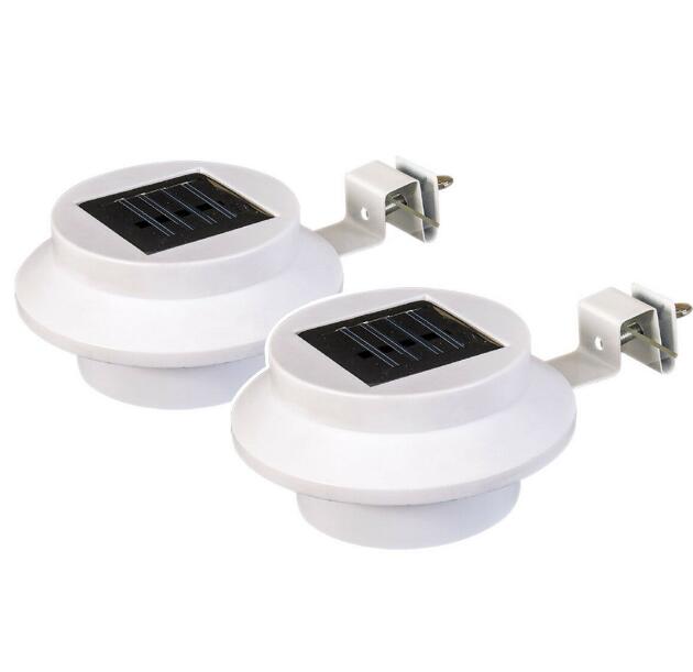 Solar Gutter Light 3 LED White Outdoor Wall Fence Garden