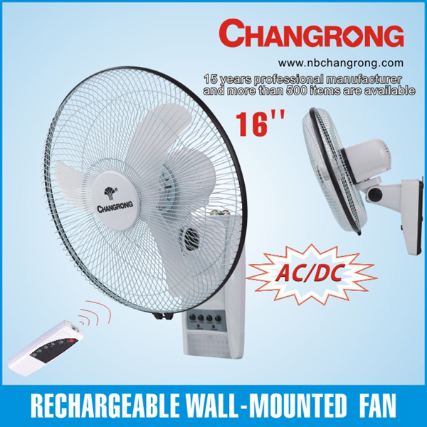 emergency plastic battery operated led remote control wall fan