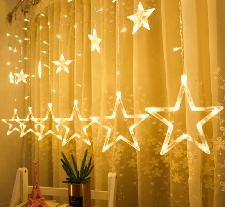 138 LED Waterflow Curtain Lights Waterfall Christmas Holiday Fairy String Lights for Party Wedding Home Outdoor Decor