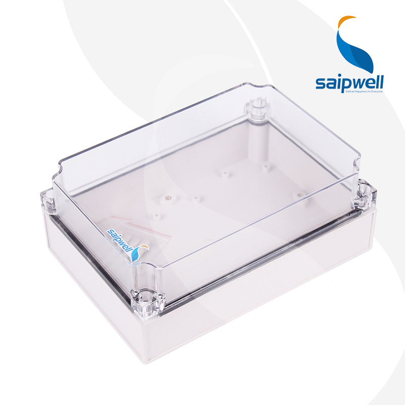 SAIPWELL Y DS-AT-1725-1 IP66 ABS Clear Transparent Cover Din Rail Mounting Electrical Panel Enclosure Box