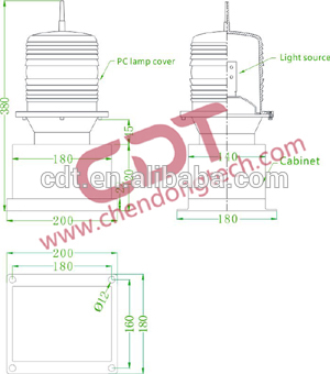 Dual xenon obstruction light low intensity obstacle warning light