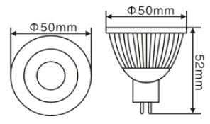 5W mr16 gu5.3 led lamp 12v cob spotlight led light