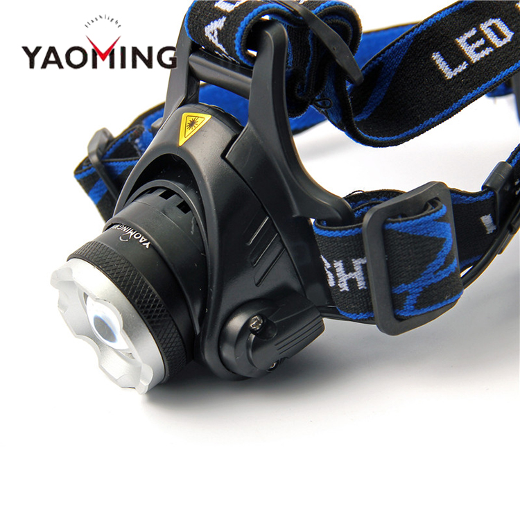 Super Bright LED Headlamp with Zoomable 3 modes Waterproof HandsFree Aluminum Headlight Rechargeable Battery for Outdoor camping