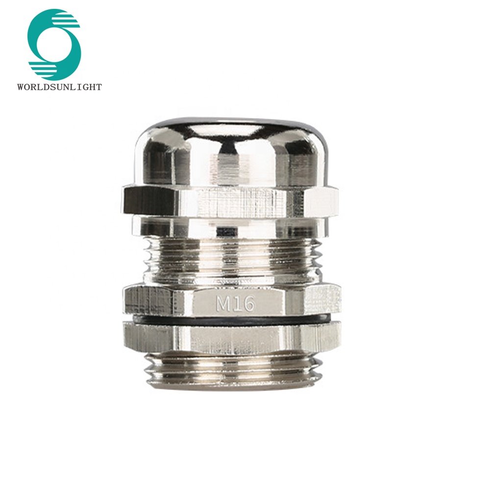 hot sale waterproof stainless m thread type M16 IP68 metal cable connector gland(4-7mm)