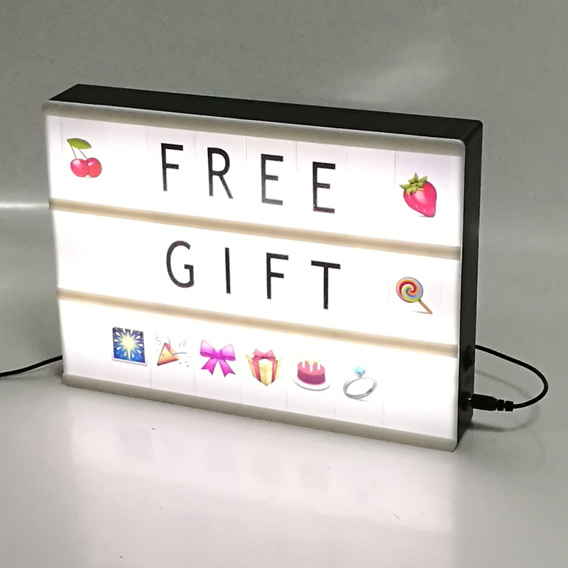 DC5V USB Wire Customized DIY Free standing Combination Letters Lamp Cinematic plastic Light Box