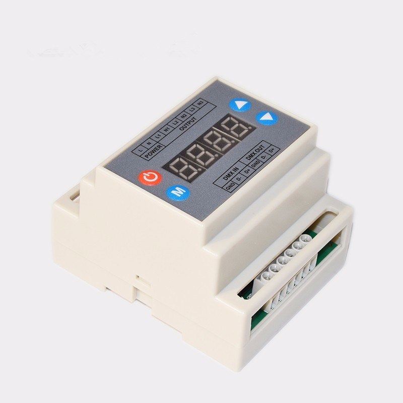 Leynew DMX303 4 key AC 90-220C dmx 0-10Vdimmer,output 3 channel signal 0-10v Triac dimmer controller for lamps and lights