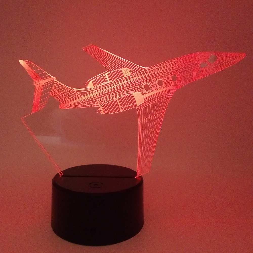 2019 Latest 3D LED Acrylic Night Light Small Decorative Articles Illusion Light Customizable 7 Color Touch Button Desk Lamp