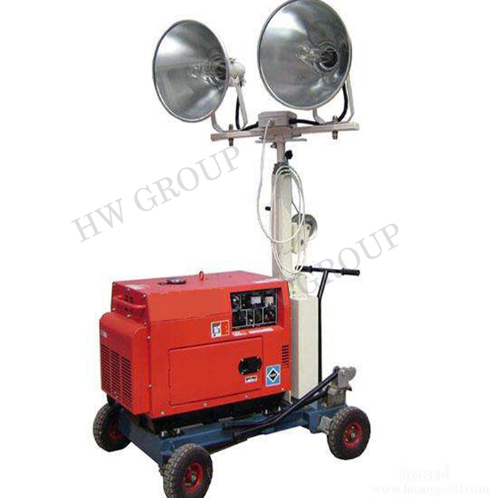 Mobile vehicle-mounted diesel electric light tower